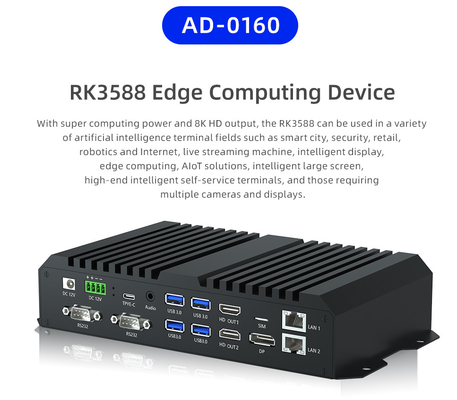 8K RK3588 옥타 코어 AIOT 산업용 암 보드 듀얼 이더넷 안드로이드 12 RS232 RS485 DP 5GWIFI RockChip