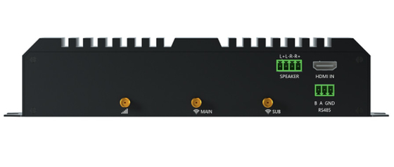 검은색 RK3588 미디어 플레이어 안드로이드 12 OS RS232 X2 RS485 USB X4 HD X2 LAN X2 DP 안드로이드 디지털 사이니지 플레이어 박스