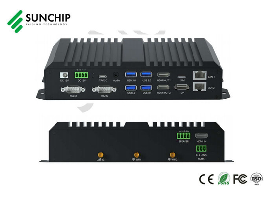 RK3588 CPU 엣지 컴퓨팅 장치 옵션 POE GPS와 함께 금속 미디어 플레이어