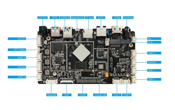 DC 12V/2A 전원 공급 장치 임베디드 ARM 보드 RK3566 쿼드 코어 A55 구조