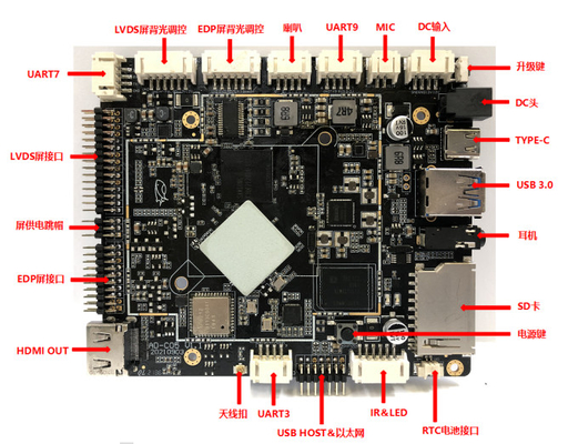 임베디드 RK3566 안드로이드 11 보드 이더넷 RJ45 GPIO EDP LVDS WIFI BT HD 산업용